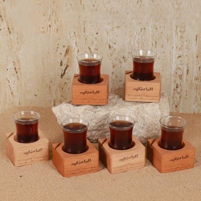  Tea Glass Holder Set &ndash; 6 Pieces With cup 